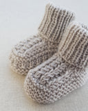 Knitted by Nana Cuffed Booties Stone
