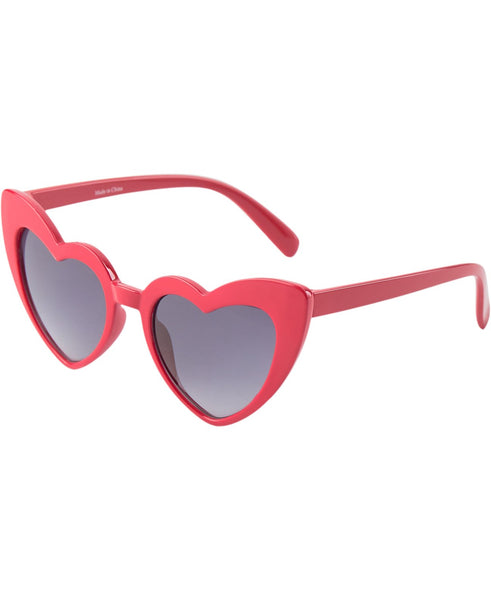 Milk x Soda Viki Heart Shaped Sunglasses Red