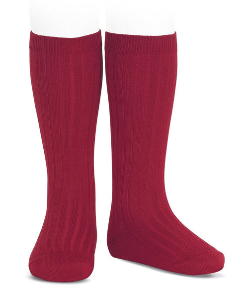 Condor Knee Hi Ribbed Sock (#554 Guinda) Cherry Red