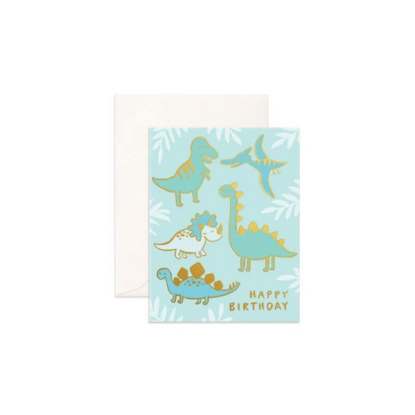 Fox & Fallow Birthday Dinos FOIL Card