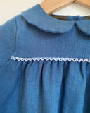 Pretty Wild Kids Bella Long Sleeve Dress - Peacock Linen