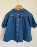 Pretty Wild Kids Bella Long Sleeve Dress - Peacock Linen