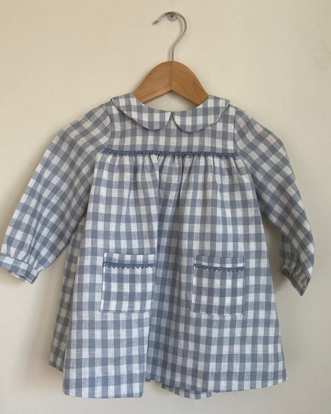 Pretty Wild Kids Bella Long Sleeve Dress - Check Linen