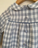 Pretty Wild Kids Bella Long Sleeve Dress - Check Linen