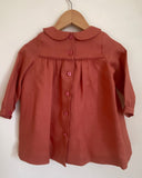 Pretty Wild Kids Bella Long Sleeve Dress - Coral Linen