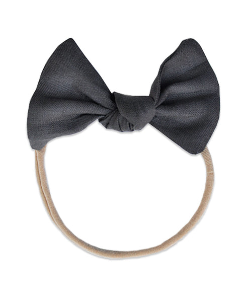 Pretty Wild Lucille Bow Elastic Headband Gravel Linen