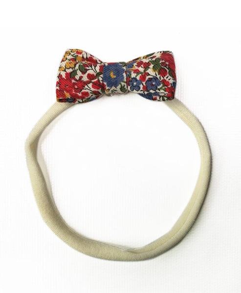 Pretty Wild Minnie Baby Bow Elastic Headband Liberty Print Pomegranate