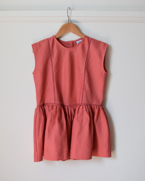Pretty Wild Kids Maggie Panel Dress Coral Linen