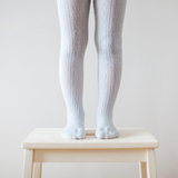 Lamington Merino Tights Cable - Snow Grey