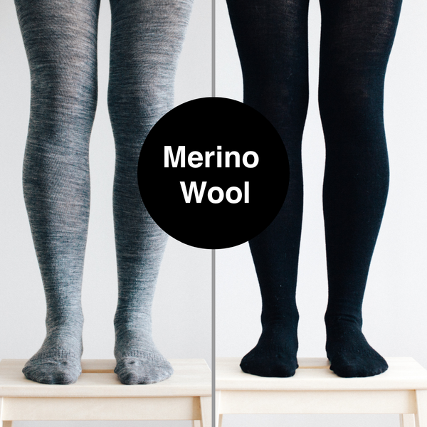 Merino Wool Tights Oatmeal Ribbed