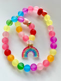 Red Bobble Sunshine Rainbow Necklace