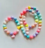 Red Bobble Bunny Love Heart Bracelet