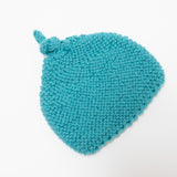 Knitted by Nana Top Knot Beanie - Aquarium