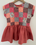 Pretty Wild Kids Maggie Patch Dress Coral Linen