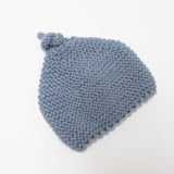Knitted by Nana Top Knot Beanie - Shadow
