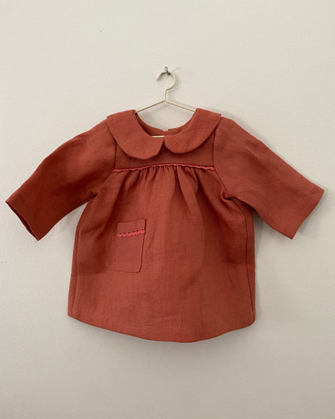 Pretty Wild Dolls Dress Bella - Coral Linen
