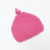 Knitted by Nana Top Knot Beanie - Bubblegum