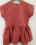 Pretty Wild Kids Maggie Patch Dress Coral Linen