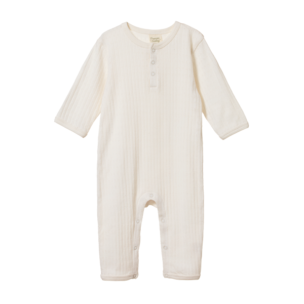 Nature Baby Pointelle Henley Pyjama Natural