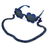 Milk x Soda Flower Candy Sunglasses Navy with Chain Lanyard