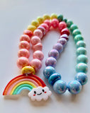 Red Bobble Violet's Rainbow Necklace