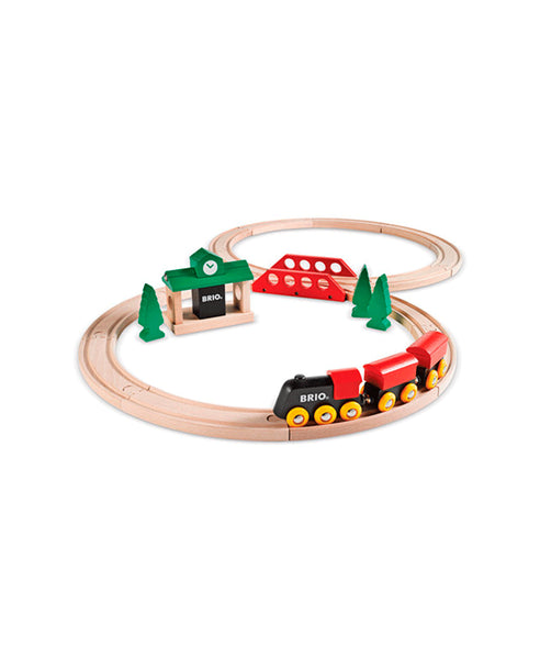 Brio World - 33028 Classic Figure 8 Set | 22 Piece Toy Train Set With  Accessories And Wooden Tracks For Kids Age 2 And Up