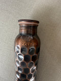Antique Diamond Flat Lid Curved Copper Bottle – 800ml