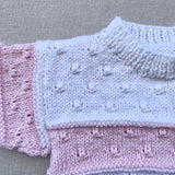 Knitted by Nana August Jumper - Multi Stripe Rose Petals