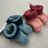 Knitted by Nana Savva Cuffed Booties - 2 Tone