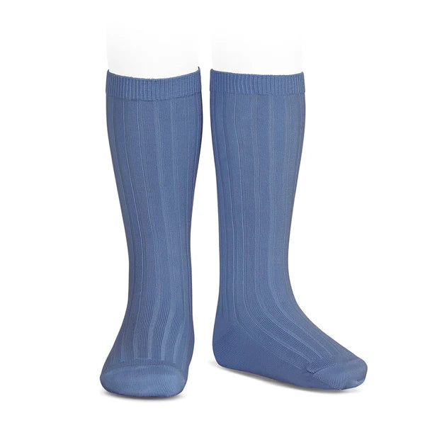 Condor Knee High Ribbed Sock (#449 Azul Francia)