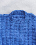 Knitted by Nana Jumper Royal Blue Grid