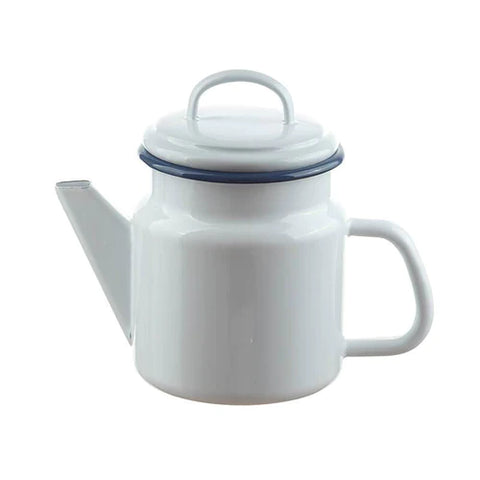 Munder Enamel Tea Pot - White