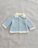 Knitted by Nana Cardigan Baby Blue Stripe