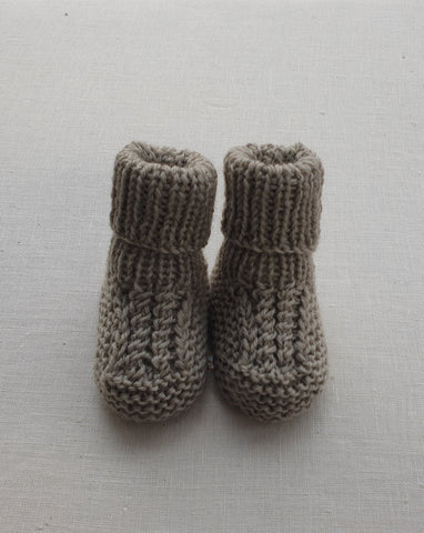 Knitted by Nana Cuffed Booties Koala