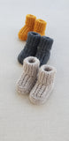 Knitted by Nana Cuffed Booties Curry