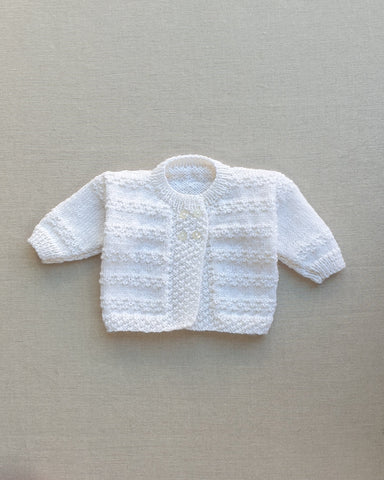 Knitted by Nana Alexander Cardigan White