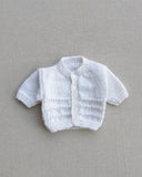 Knitted by Nana Poppy Cardigan Prem White