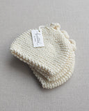 Knitted by Nana Top Knot Beanie - Cream