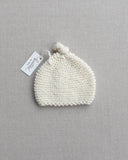 Knitted by Nana Top Knot Beanie - Cream