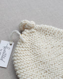 Knitted by Nana Top Knot Beanie - Cream