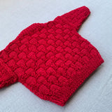 Knitted by Nana Luke Cardigan - Merlot - 12-18M