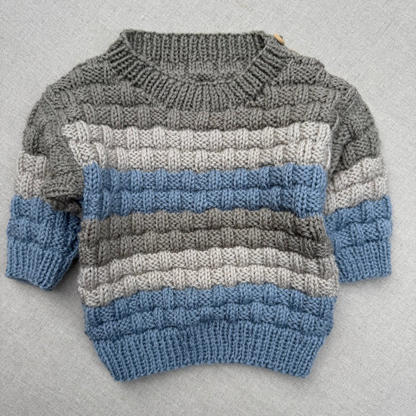 Knitted by Nana Steven Jumper - Multi Stripe Koala