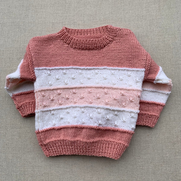 Knitted by Nana Mary Jumper - Multi Stripe Spice