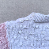 Knitted by Nana August Jumper - Multi Stripe Rose Petals
