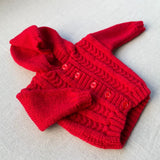 Knitted by Nana Cardigan With Hood - Love Heart