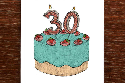The Nonsense Maker 30 Thirtieth Birthday Cake Card