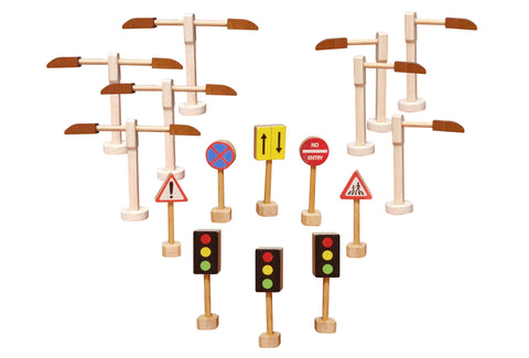 Qtoys Road Sign And Street Light Set