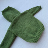 Knitted by Nana Hooded Cardigan - Moss