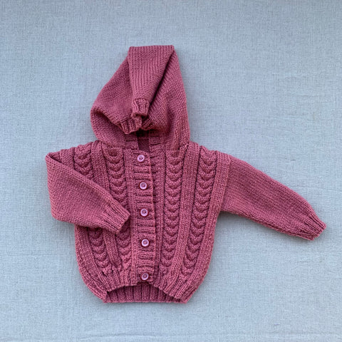 Knitted by Nana Hooded Cardigan - Spice
