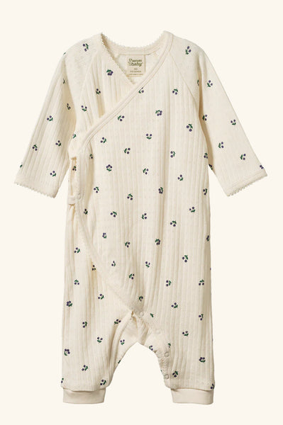 Nature Baby Kimono Stretch and Grow Pointelle Winter Berry